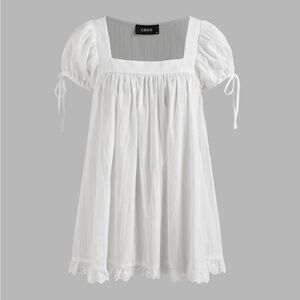 Cider White Square-Neck Puff Sleeve Tunic
